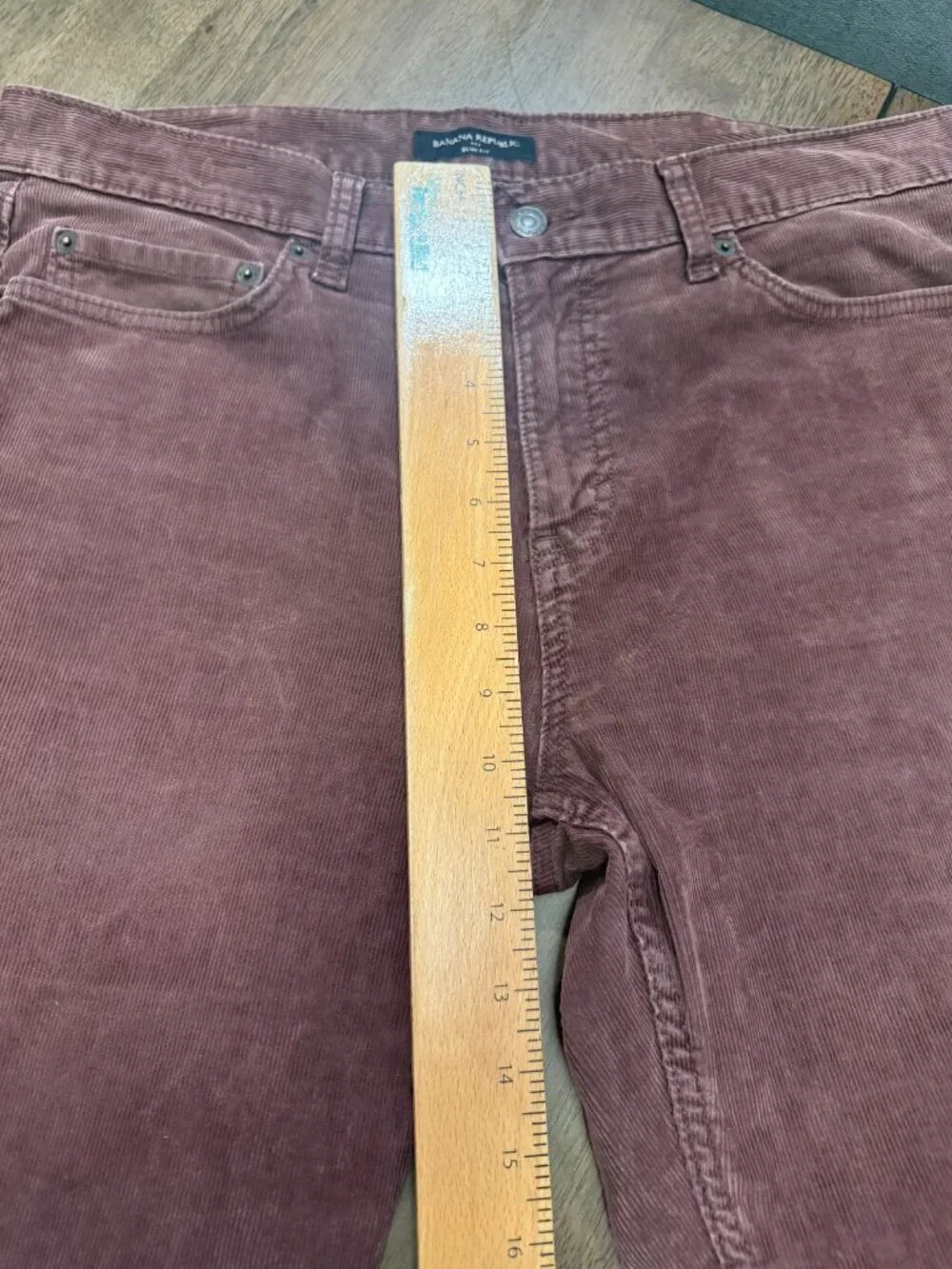 Banana Republic Maroon Corduroy Slim Fit Chino Pants Men's Sz 33x32
